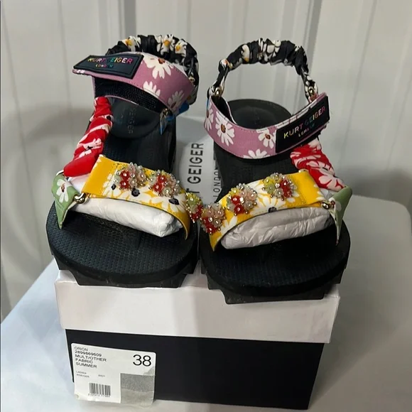 Floral Multi-Color Sandals Kurt Geiger Orion size 38 - Picture 2 of 7
